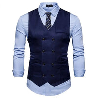 Thumbnail for Men's Double-Breasted Vest - Gentleman Formal Casual Dress Coat - Path Of Praise - Path Of Praise