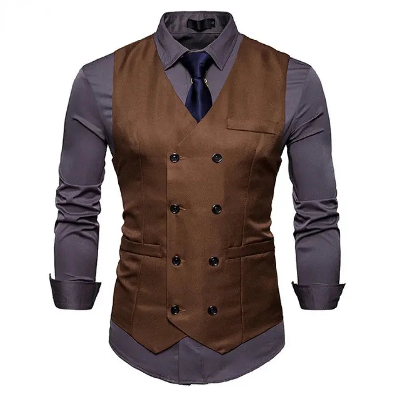 Men's Double-Breasted Vest - Gentleman Formal Casual Dress Coat - Path Of Praise - Path Of Praise