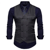 Thumbnail for Men's Double-Breasted Vest - Gentleman Formal Casual Dress Coat - Path Of Praise - Path Of Praise