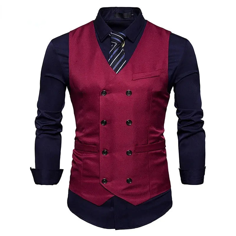 Men's Double-Breasted Vest - Gentleman Formal Casual Dress Coat - Path Of Praise - Path Of Praise