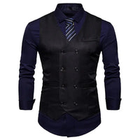 Thumbnail for Men's Double-Breasted Vest - Gentleman Formal Casual Dress Coat - Path Of Praise - Path Of Praise