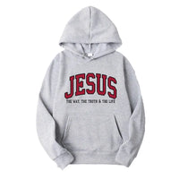 Thumbnail for Men's Jesus Letters Print Hoodie - Path of Praise - Path Of Praise