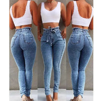 Thumbnail for 2024 Women’s High Waist Faith-Inspired Denim Harem Pants - Stylish Skinny Jeans S-5XL Path Of Praise 