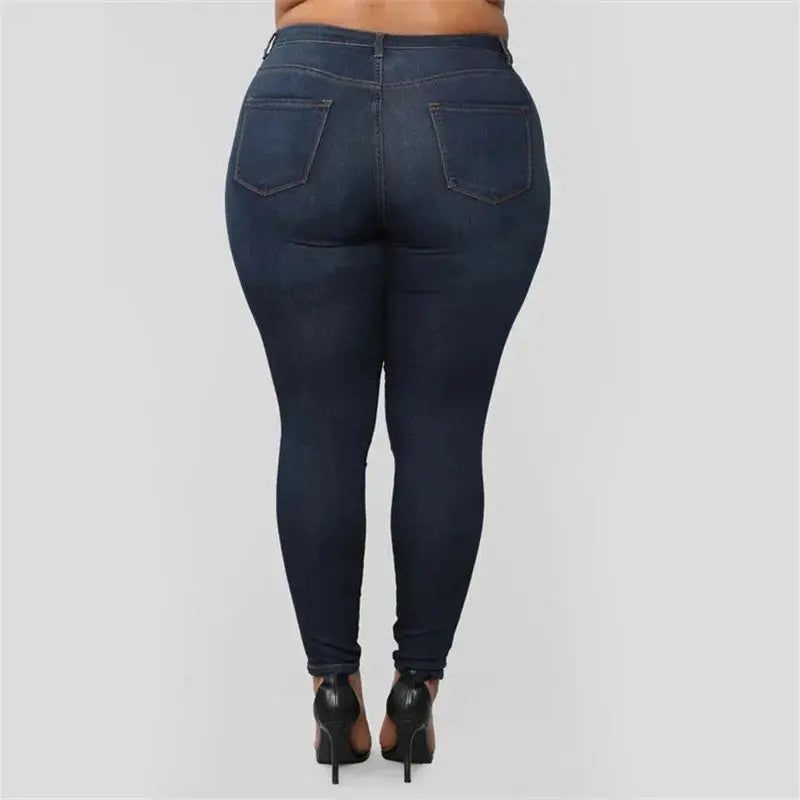 Plus Size High Waist Skinny Jeans for Women | XL-5XL Stretch Denim Pencil Pants | Casual Fit - Path Of Praise