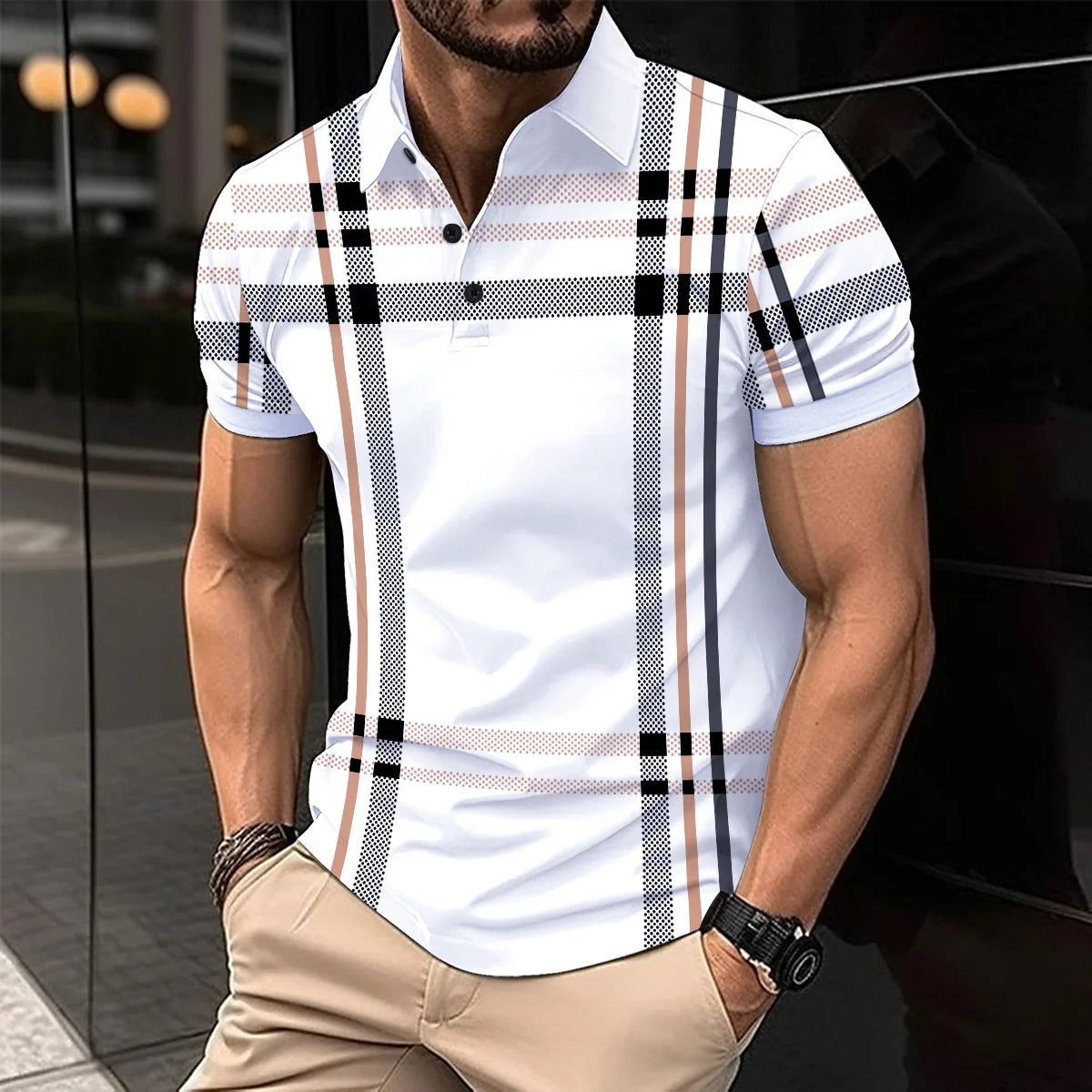 Summer's Best-Selling Men's Striped POLO Shirt, Men's T-Shirt Casual Comfort, Street Style Men's Top, The Perfect Gift For Men Path Of Praise