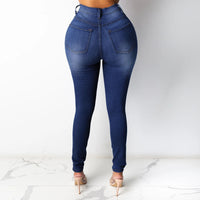 Thumbnail for High Waist Denim Long Jean Casual Vintage Solid Skinny Youthful Women Office Lady Trouser Pencil Pants Fashion Trend Clothes New Path Of Praise