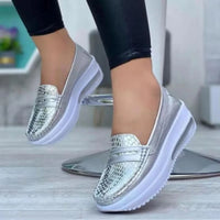 Thumbnail for Luxury Designer Women Fashion Sneakers Slip-On Vulcanized Shoes Casual Wedge Heel Lightweight Sneakers Woman Zapatos De Mujer Path Of Praise