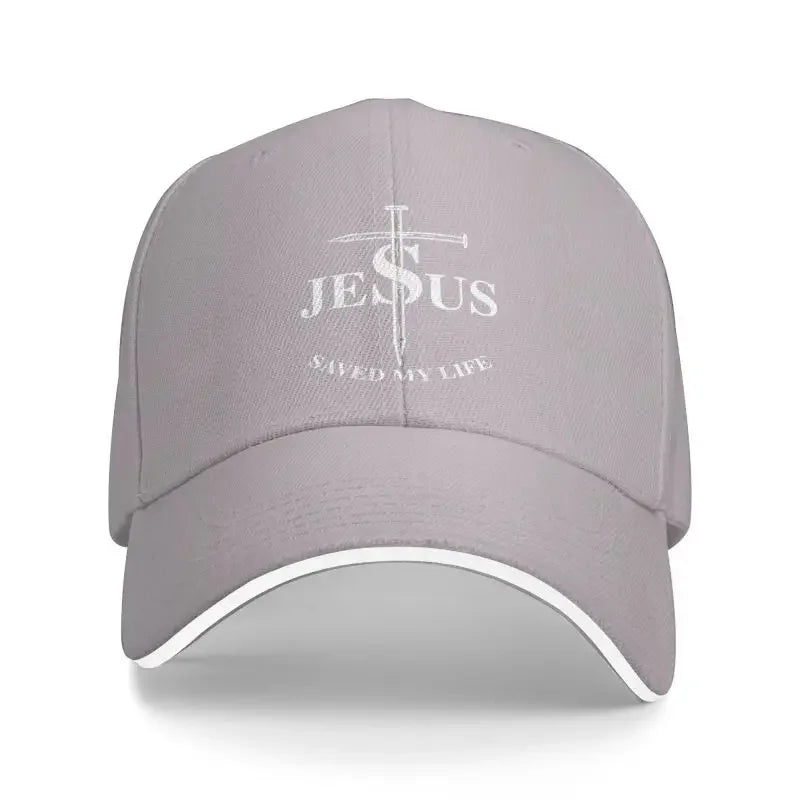 Jesus Saved My Life Baseball Cap – Christian Faith-Based Adjustable Hat for Men & Women – Inspirational Religious Apparel