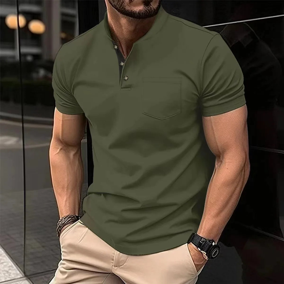 Men's Fashion Summer New High Quality POLO T-shirt Sports Outdoor Casual Breathable lapel Short Sleeve Office Comfort T-Shirt Path Of Praise