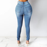 Thumbnail for High Waist Denim Long Jean Casual Vintage Solid Skinny Youthful Women Office Lady Trouser Pencil Pants Fashion Trend Clothes New Path Of Praise