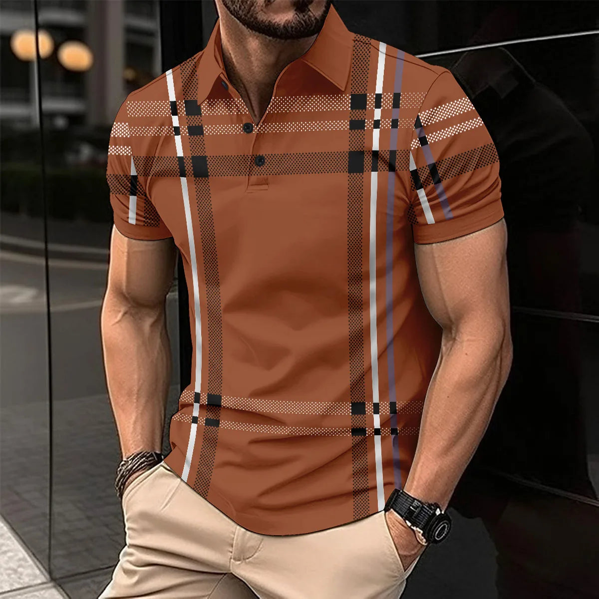 Summer's Best-Selling Men's Striped POLO Shirt, Men's T-Shirt Casual Comfort, Street Style Men's Top, The Perfect Gift For Men Path Of Praise