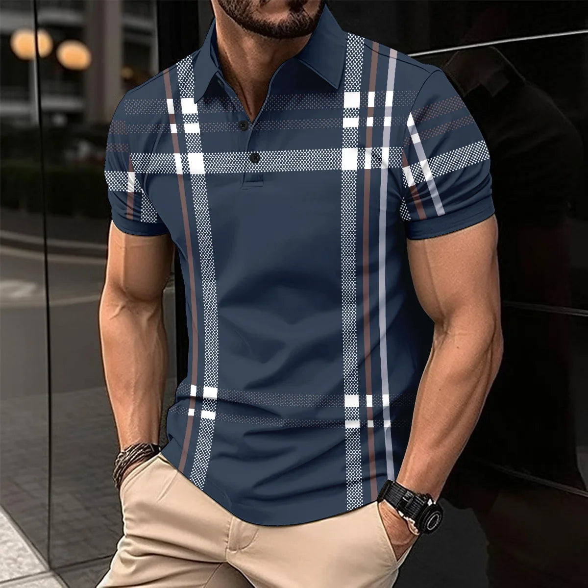 Summer's Best-Selling Men's Striped POLO Shirt, Men's T-Shirt Casual Comfort, Street Style Men's Top, The Perfect Gift For Men Path Of Praise