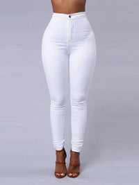 Thumbnail for Solid Color Skinny Jeans Woman White Black High Waist Render Jeans Vintage Sexy Long Pants Femme Casual Pencil Pants Denim Jeans Path Of Praise