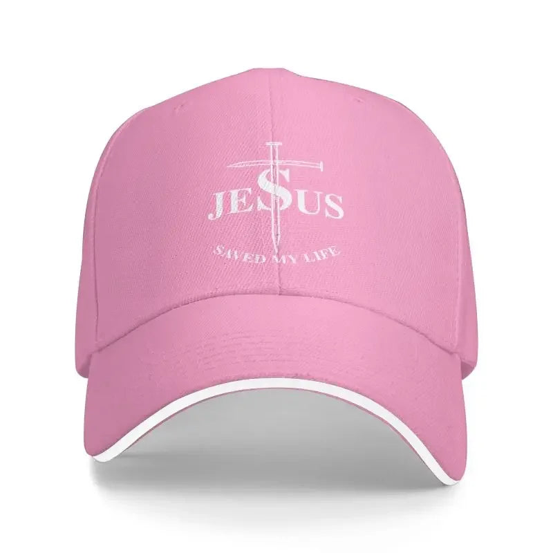 Jesus Saved My Life Baseball Cap – Christian Faith-Based Adjustable Hat for Men & Women – Inspirational Religious Apparel