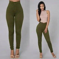 Thumbnail for Solid Color Skinny Jeans Woman White Black High Waist Render Jeans Vintage Sexy Long Pants Femme Casual Pencil Pants Denim Jeans Path Of Praise