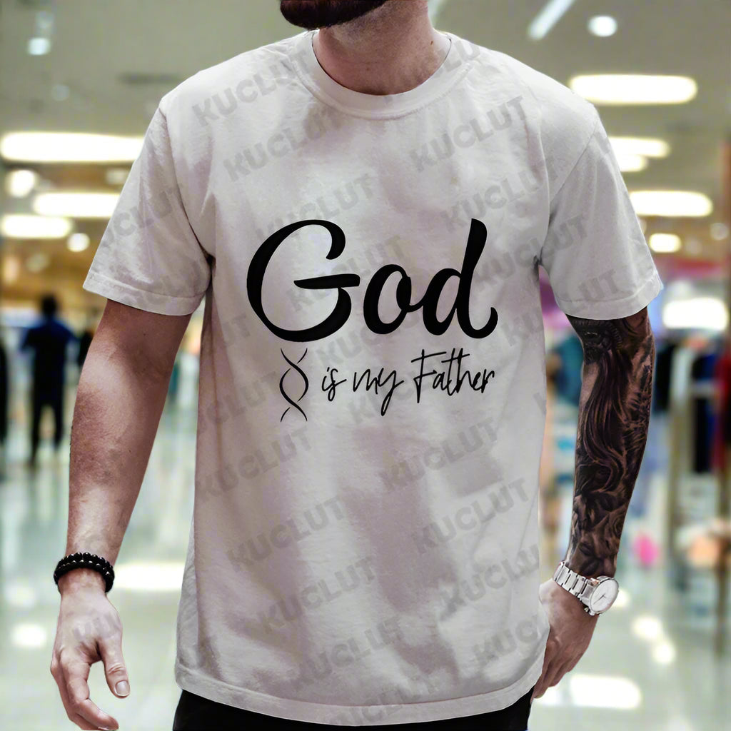 Religious Christian T-Shirt for Men Took A Dna Test and God Is My Father Print Men's Tshirts Christian Cross Jesus Tee Clothes Path Of Praise