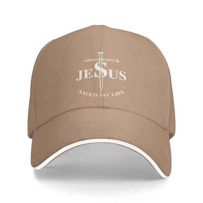 Jesus Saved My Life Baseball Cap – Christian Faith-Based Adjustable Hat for Men & Women – Inspirational Religious Apparel