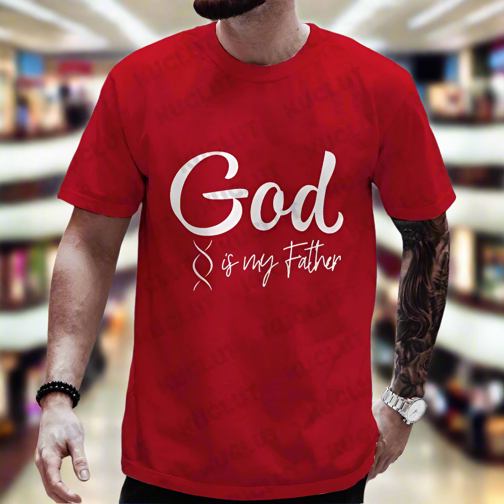 Religious Christian T-Shirt for Men Took A Dna Test and God Is My Father Print Men's Tshirts Christian Cross Jesus Tee Clothes Path Of Praise