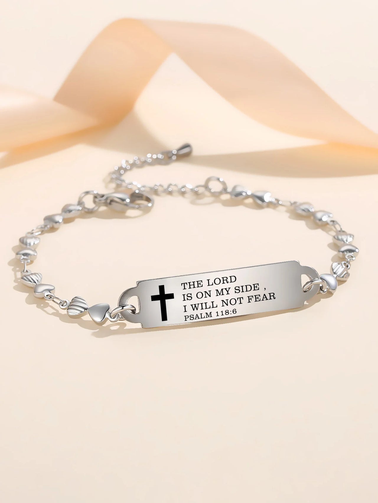 Bible Verse Bracelet for Women – Stainless Steel Christian Faith Bracelet with Inspirational Scripture Engravings & Adjustable Heart Chain