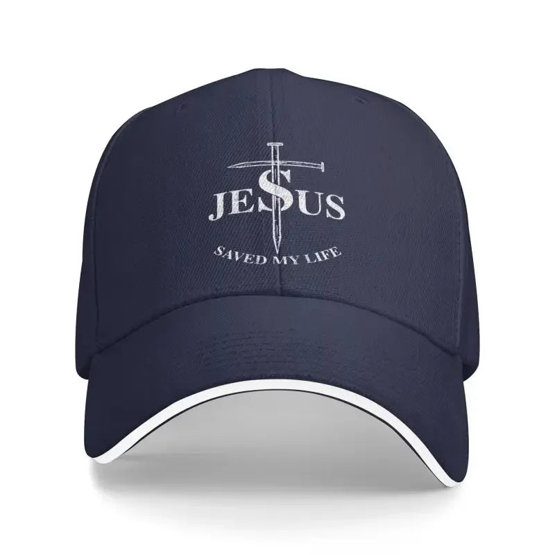 Jesus Saved My Life Baseball Cap – Christian Faith-Based Adjustable Hat for Men & Women – Inspirational Religious Apparel