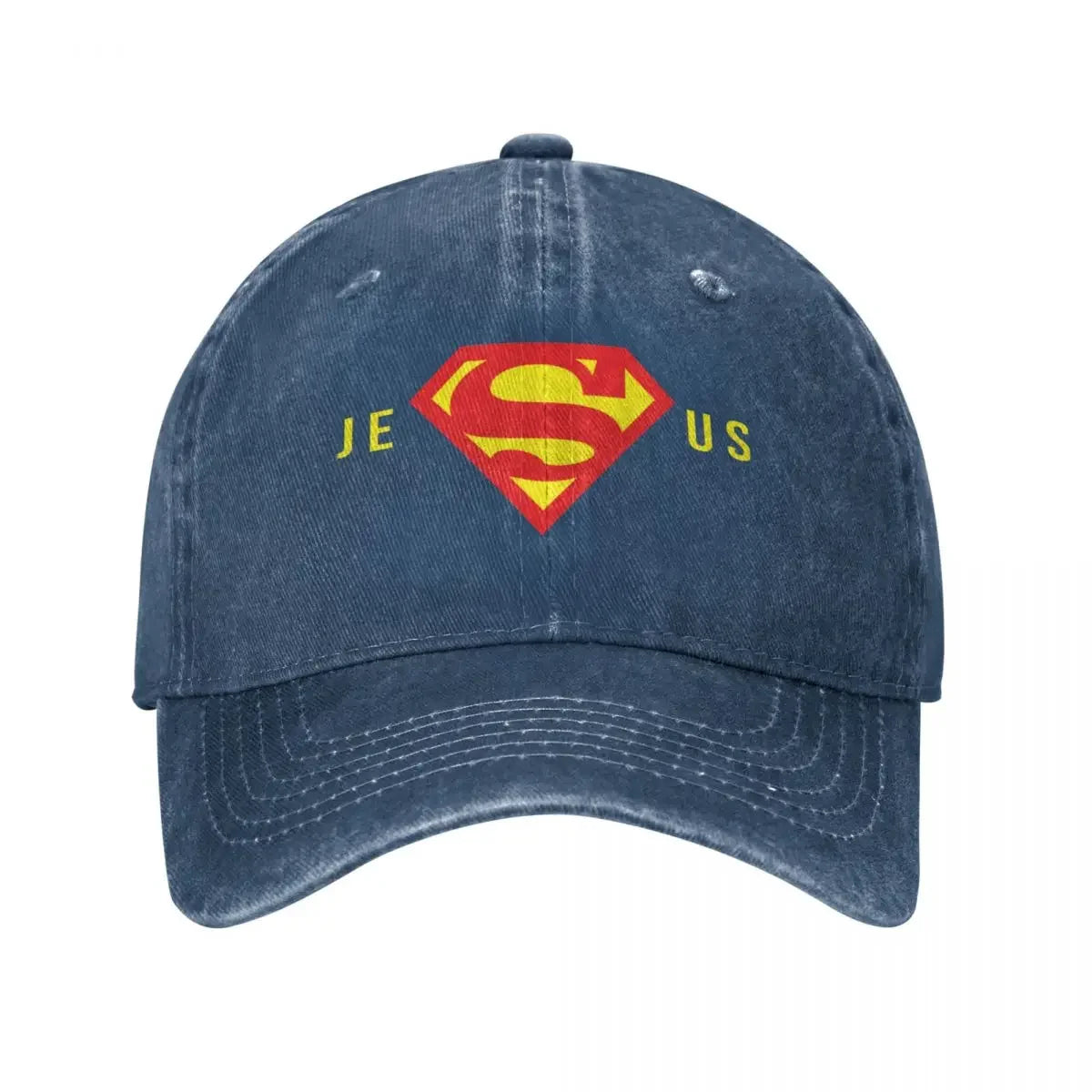 Super Jesus Baseball Cap – Vintage Washed Christian Hat for Men & Women – Faith-Based Adjustable Dad Hat with Sun Protection