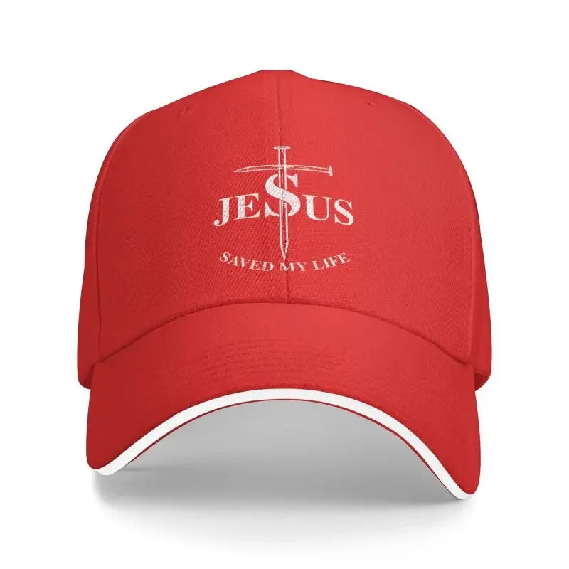 Jesus Saved My Life Baseball Cap – Christian Faith-Based Adjustable Hat for Men & Women – Inspirational Religious Apparel