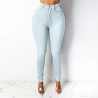 Thumbnail for High Waist Denim Long Jean Casual Vintage Solid Skinny Youthful Women Office Lady Trouser Pencil Pants Fashion Trend Clothes New Path Of Praise