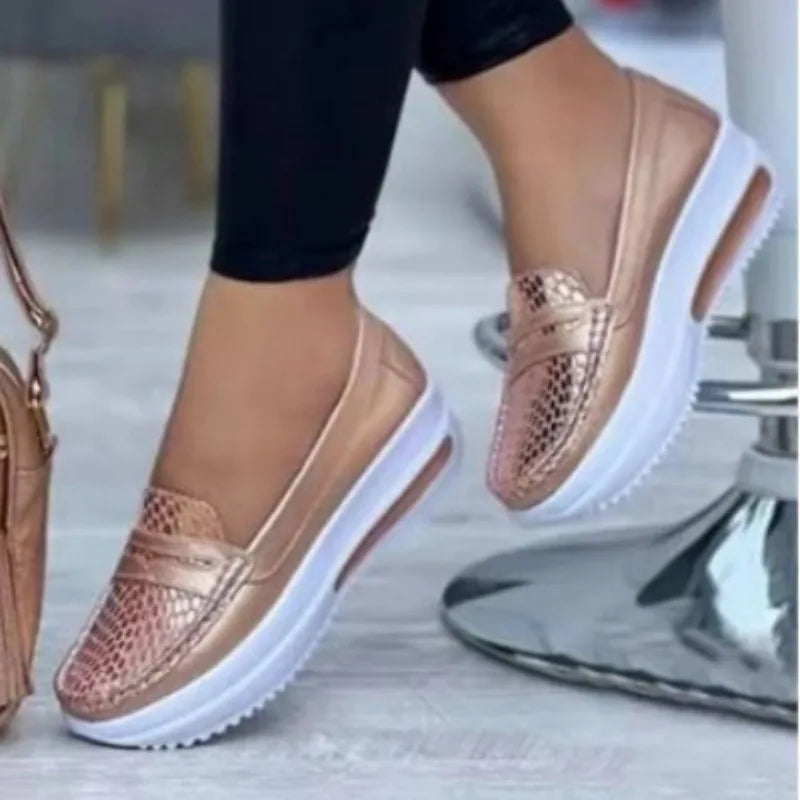 Luxury Designer Women Fashion Sneakers Slip-On Vulcanized Shoes Casual Wedge Heel Lightweight Sneakers Woman Zapatos De Mujer Path Of Praise