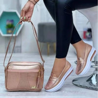 Thumbnail for Luxury Designer Women Fashion Sneakers Slip-On Vulcanized Shoes Casual Wedge Heel Lightweight Sneakers Woman Zapatos De Mujer Path Of Praise