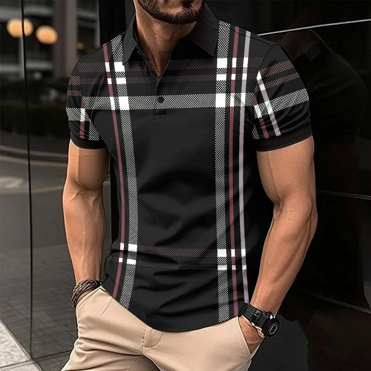 Summer's Best-Selling Men's Striped POLO Shirt, Men's T-Shirt Casual Comfort, Street Style Men's Top, The Perfect Gift For Men Path Of Praise