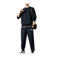 Thumbnail for Men's Long Sleeve Pullover & Drawstring Sweatpants Athleisure Set- Path Praise 