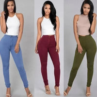 Thumbnail for Solid Color Skinny Jeans Woman White Black High Waist Render Jeans Vintage Sexy Long Pants Femme Casual Pencil Pants Denim Jeans Path Of Praise