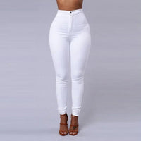 Thumbnail for Solid Color Skinny Jeans Woman White Black High Waist Render Jeans Vintage Sexy Long Pants Femme Casual Pencil Pants Denim Jeans Path Of Praise