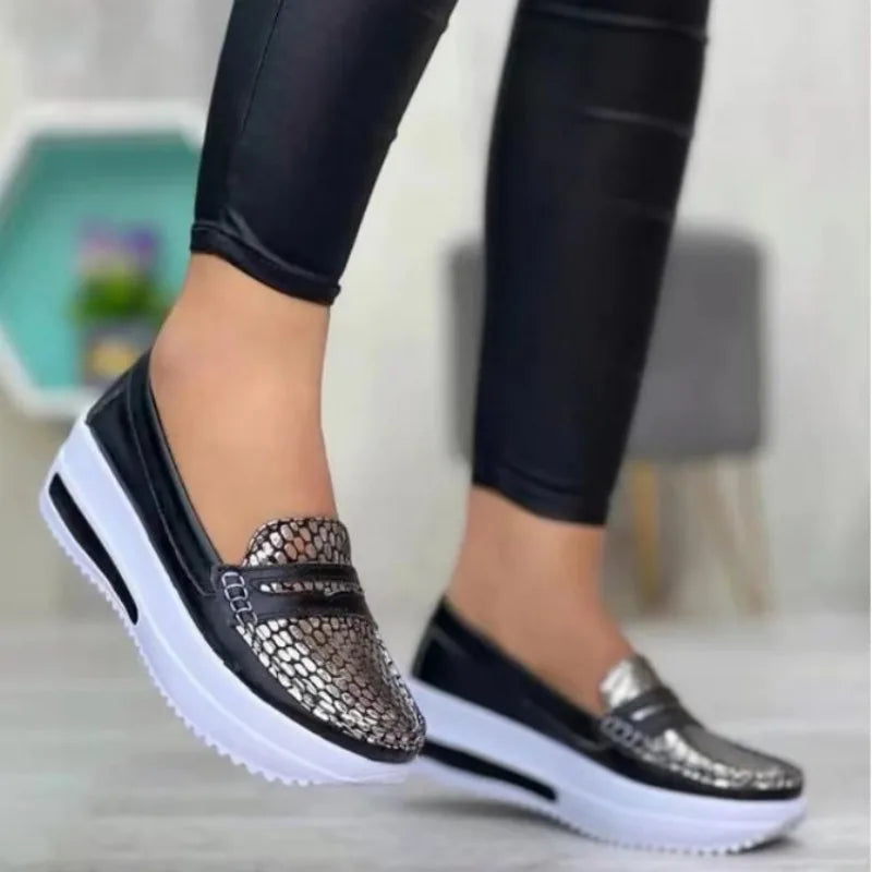 Luxury Designer Women Fashion Sneakers Slip-On Vulcanized Shoes Casual Wedge Heel Lightweight Sneakers Woman Zapatos De Mujer Path Of Praise