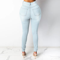 Thumbnail for High Waist Denim Long Jean Casual Vintage Solid Skinny Youthful Women Office Lady Trouser Pencil Pants Fashion Trend Clothes New Path Of Praise