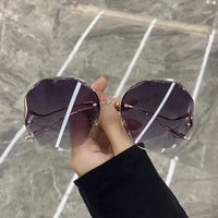 Thumbnail for Trendy Women’s Polygonal Frameless Sunglasses | Retro Cut-Edge Shades | UV400 Anti-Reflective Photochromic Lenses - Path Of Praise